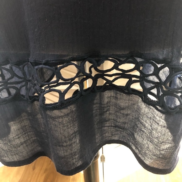 Vintage Y2K Cover Up Dress Crochet Deep V Neck Blue 3X - Picture 11 of 15